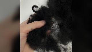 Serat Poliester Tahan Api Daur Ulang Hitam 12D×64mm