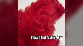 2.78D×38MM Serat Pokok Poliester Merah Padat, Serat Seragam Warna Elastis Tinggi untuk Pabrik Tekstil