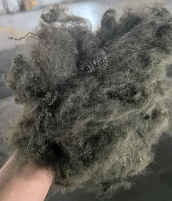 Harga yang bagus Serat Staple Polyester Daur Ulang 6D 51mm Green Coffee Low Moisture Absorption on line