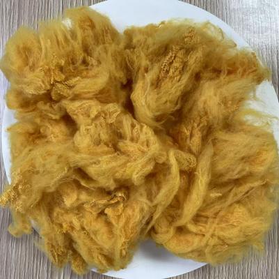 Harga yang bagus Serat poliester berwarna Dope 1.5D tahan api tinggi kuning emas on line