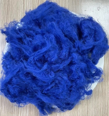 Harga yang bagus Serat Stapel Poliester Daur Ulang 1.5D 38mm Sapphire Blue Grade A on line