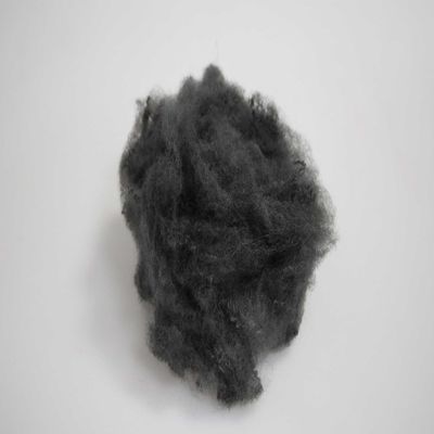 Harga yang bagus Serat Polyester Staple Non-Toksik Ramah Lingkungan 65mm Abu-abu Hitam PSF on line