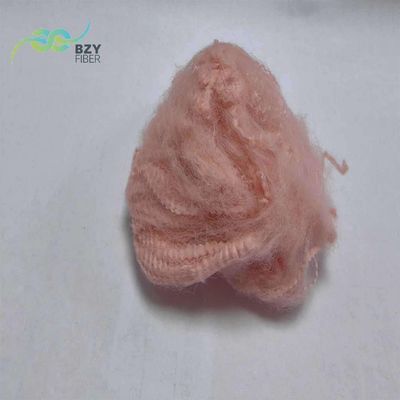 Harga yang bagus Fiber Staple Polyester Warna Pink yang Ramah Lingkungan Pengisi Serat Polyester buatan on line