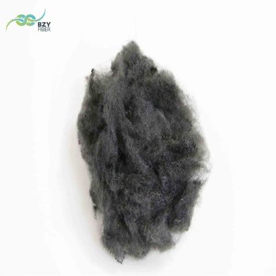 Harga yang bagus 6D Fiber Staple Polyester Kerongkongan Daur Ulang Non Silikonisasi Abu-abu Hitam PSF on line