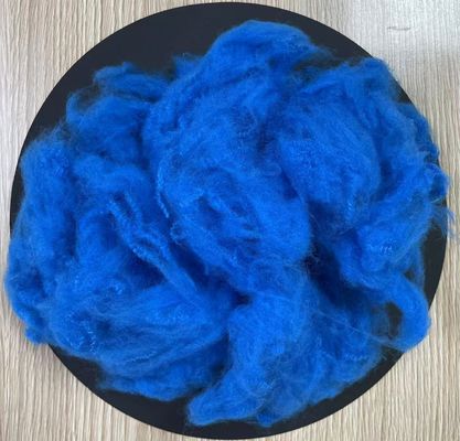 Harga yang bagus Serat Staple Polyester Daur Ulang 4.5D 51mm Peacock Biru on line