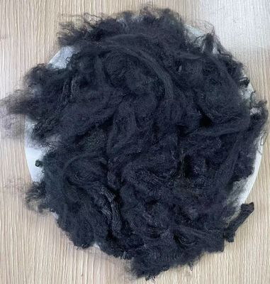 kualitas Serat Stapel Poliester Virgin 3D 150mm Hitam untuk pemintalan wol pabrik