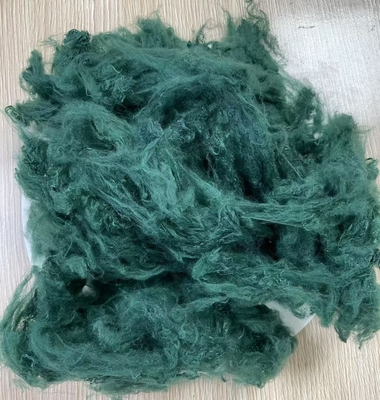 Harga yang bagus Hitam Hijau Daur Ulang Serat Staple Polyester 1.5D 38mm on line