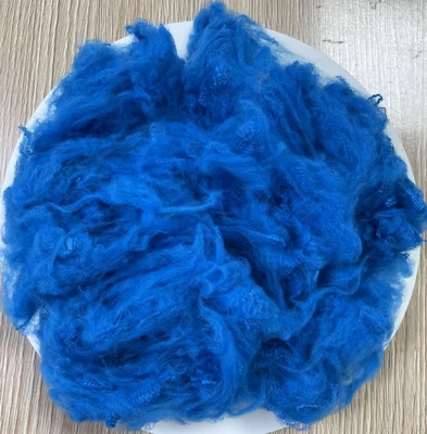 Harga yang bagus Serat Staple Polyester Daur Ulang 1.5D 38mm Peacock Biru on line
