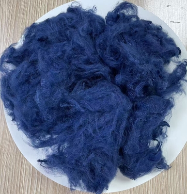 Harga yang bagus Serat Staple Polyester Daur Ulang 1.5D 38mm Safir Biru on line
