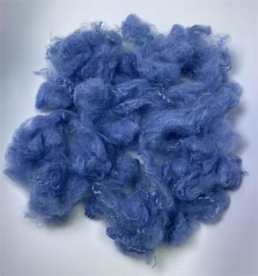 Harga yang bagus 2.5D 51mm Blue Recycled Polyester Staple Fiber Lightweight and UV Protected on line