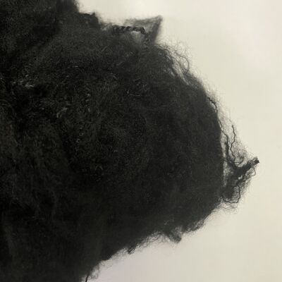 Kualitas 2.5D*64mm hitam murni daur ulang 2D serat berongga, Cocok untuk tempat tidur, bantal, bantal dan sofa kain pengisi pabrik