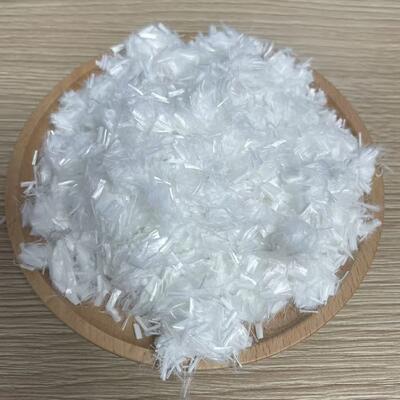 Untuk Aspal & Konstruksi Filtrasi Jalan Konstruksi Kekuatan Tinggi Perkuat 4D * 6MM Serat Polyester Digotong Serat Staple